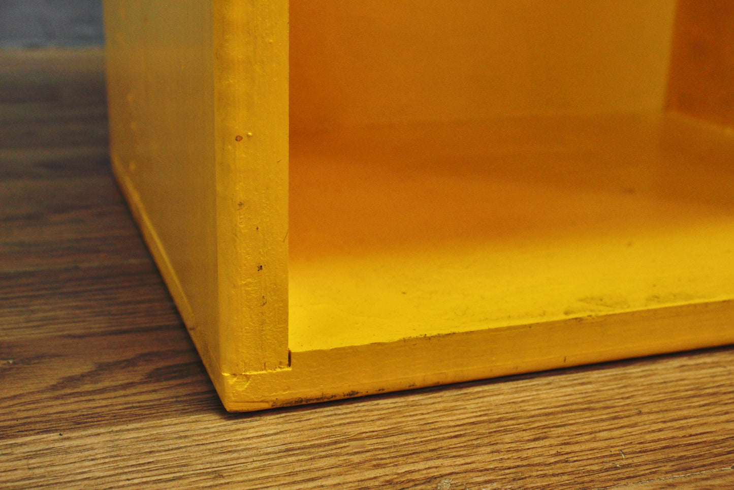 Yellow Triple Cube Pine Shelf