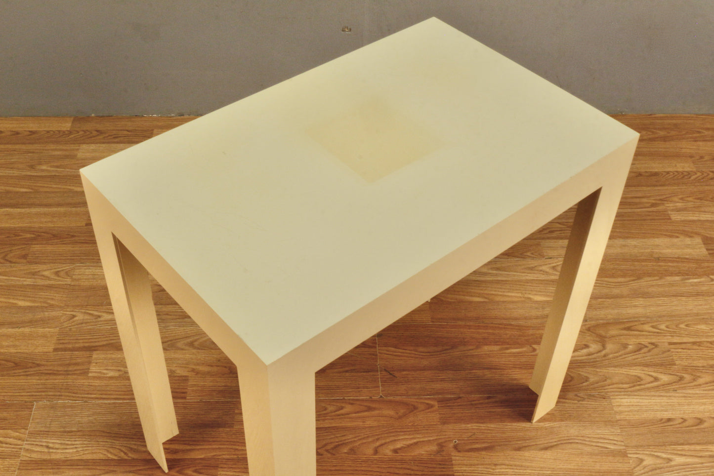 Cream Plastic Parsons-Style Table