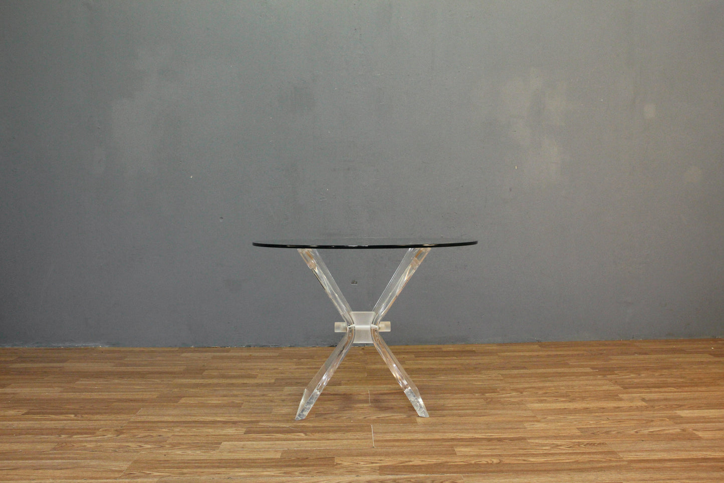 Butterfly Lucite & Glass End Table