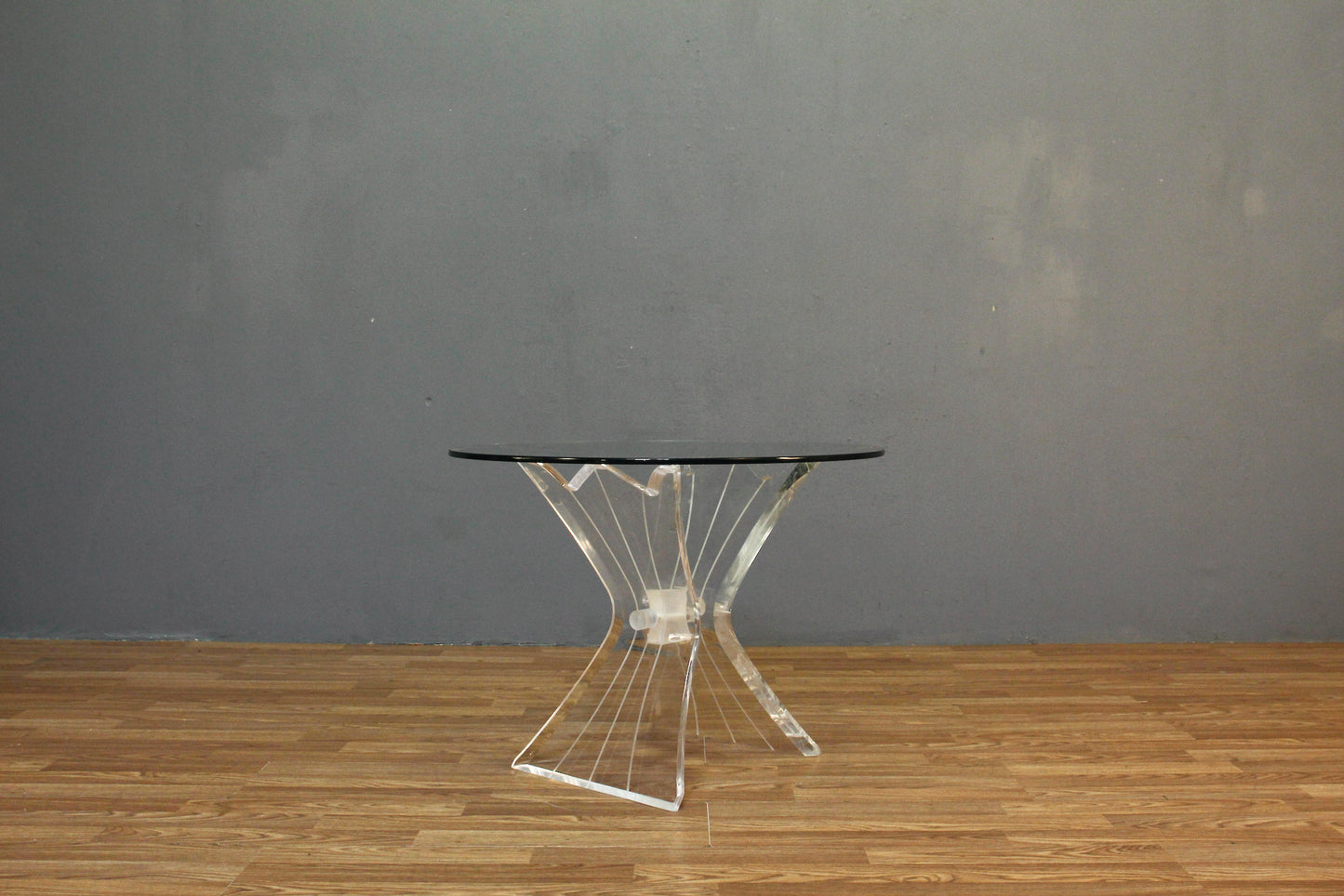 Butterfly Lucite & Glass End Table