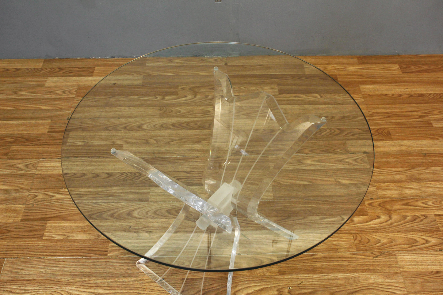 Butterfly Lucite & Glass End Table