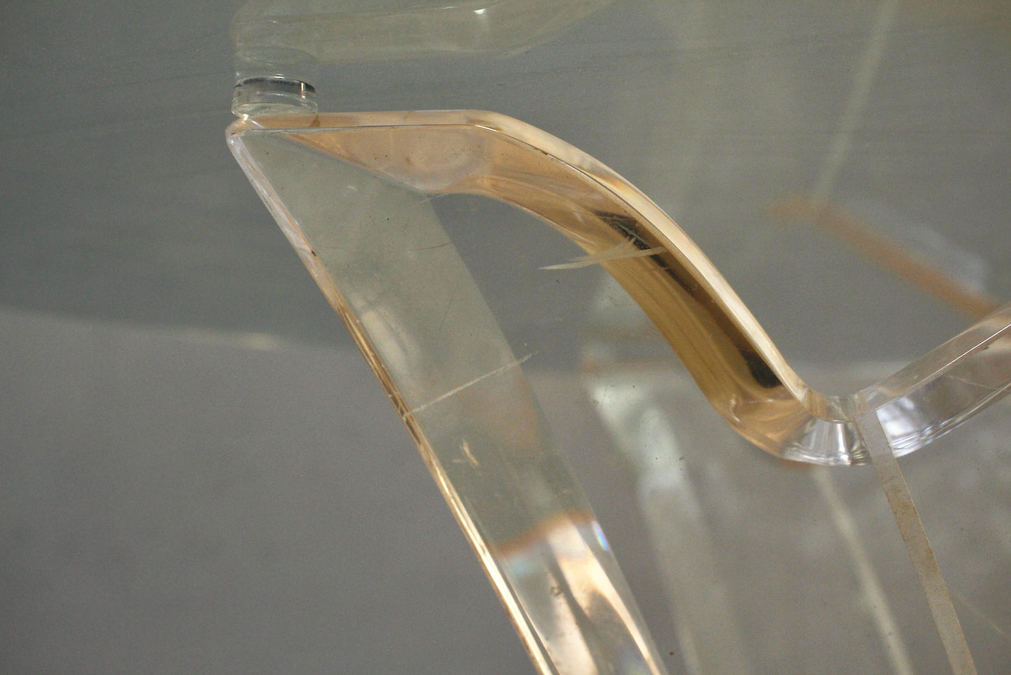 Butterfly Lucite & Glass End Table