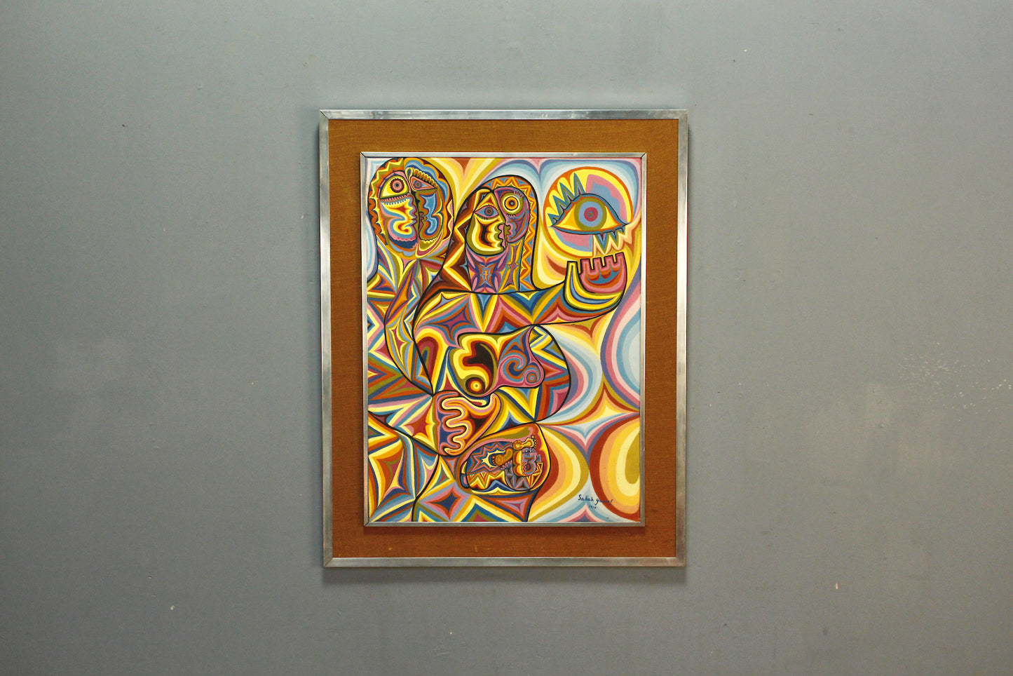 1970s "Psychedelic Portrait" Painting