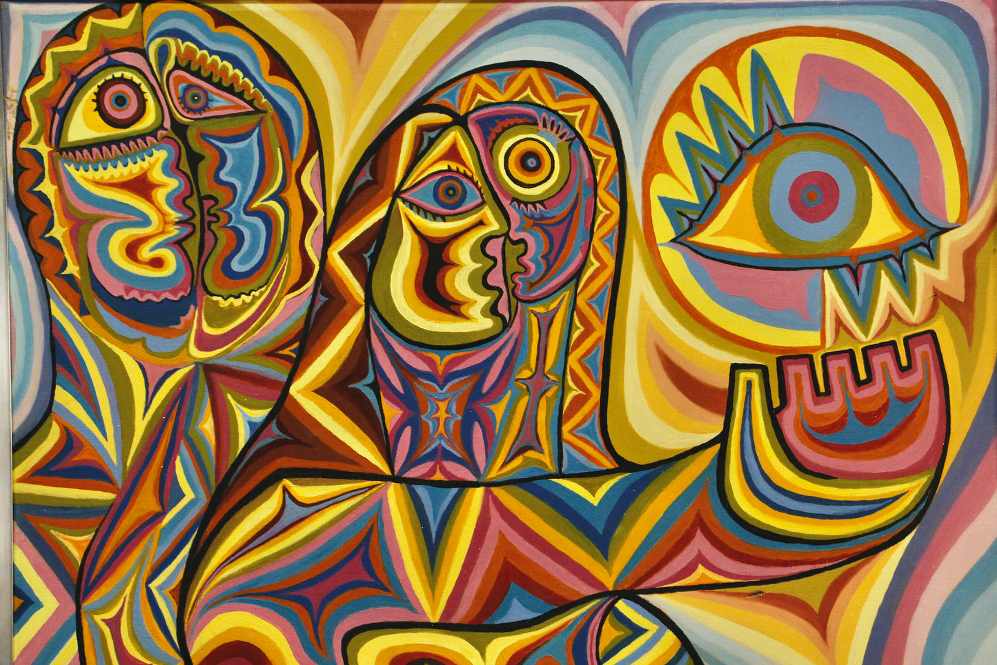 1970s "Psychedelic Portrait" Painting