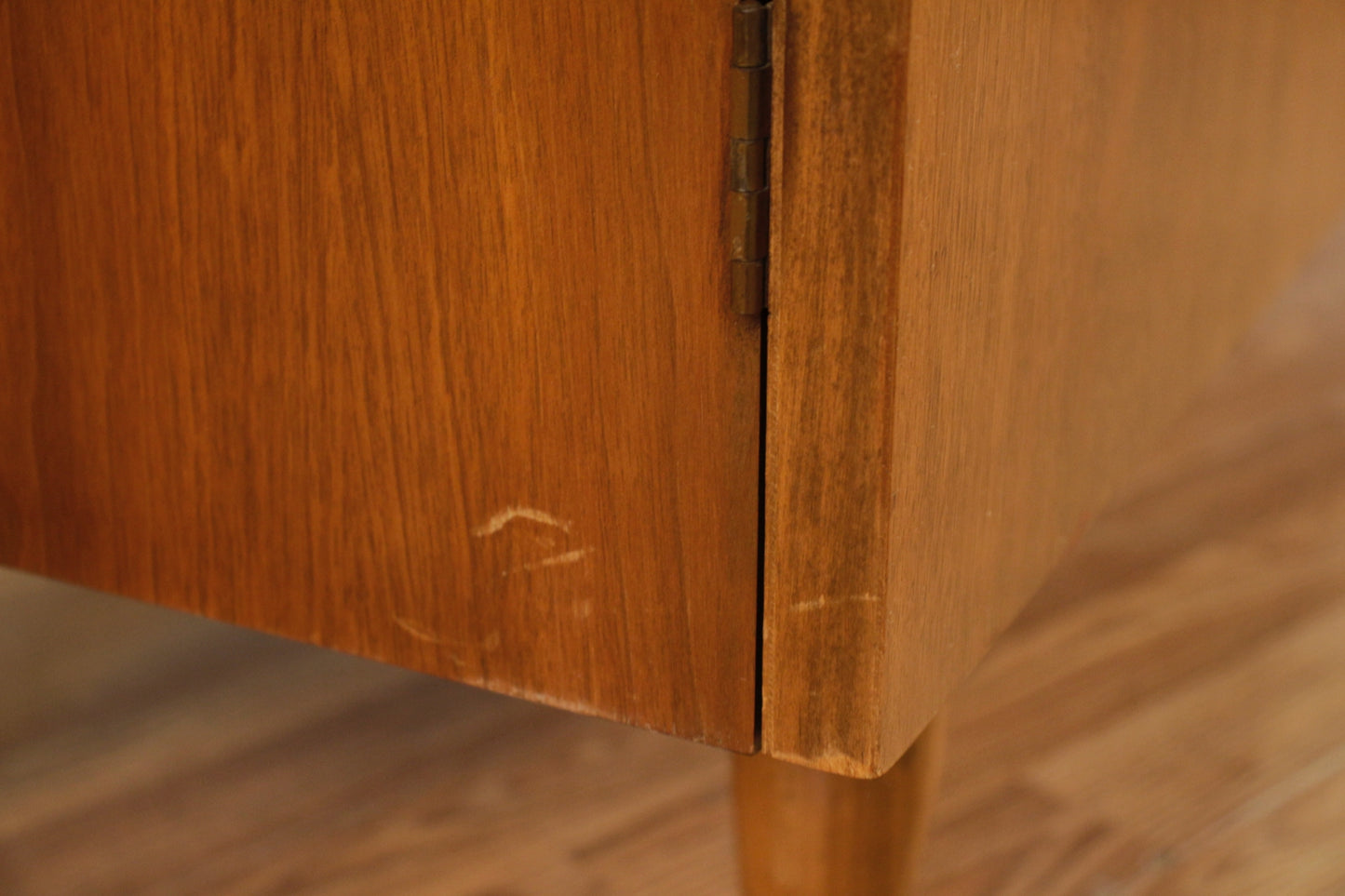 Mid Century Walnut 3-Drawer Credenza