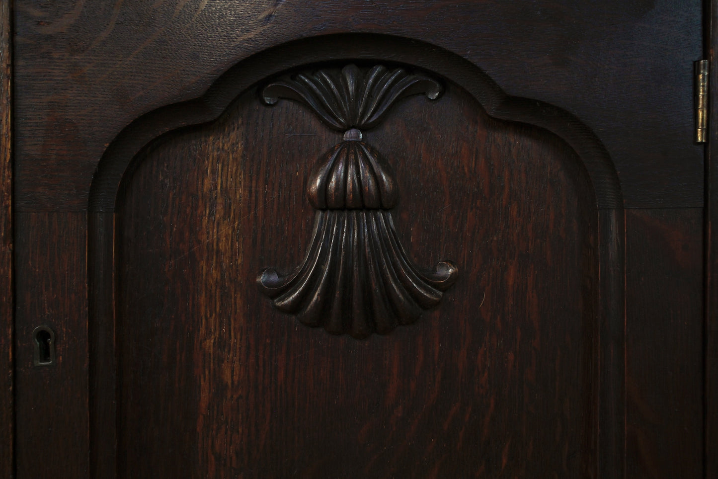 Antique Tiger Oak Mirror-Top Console