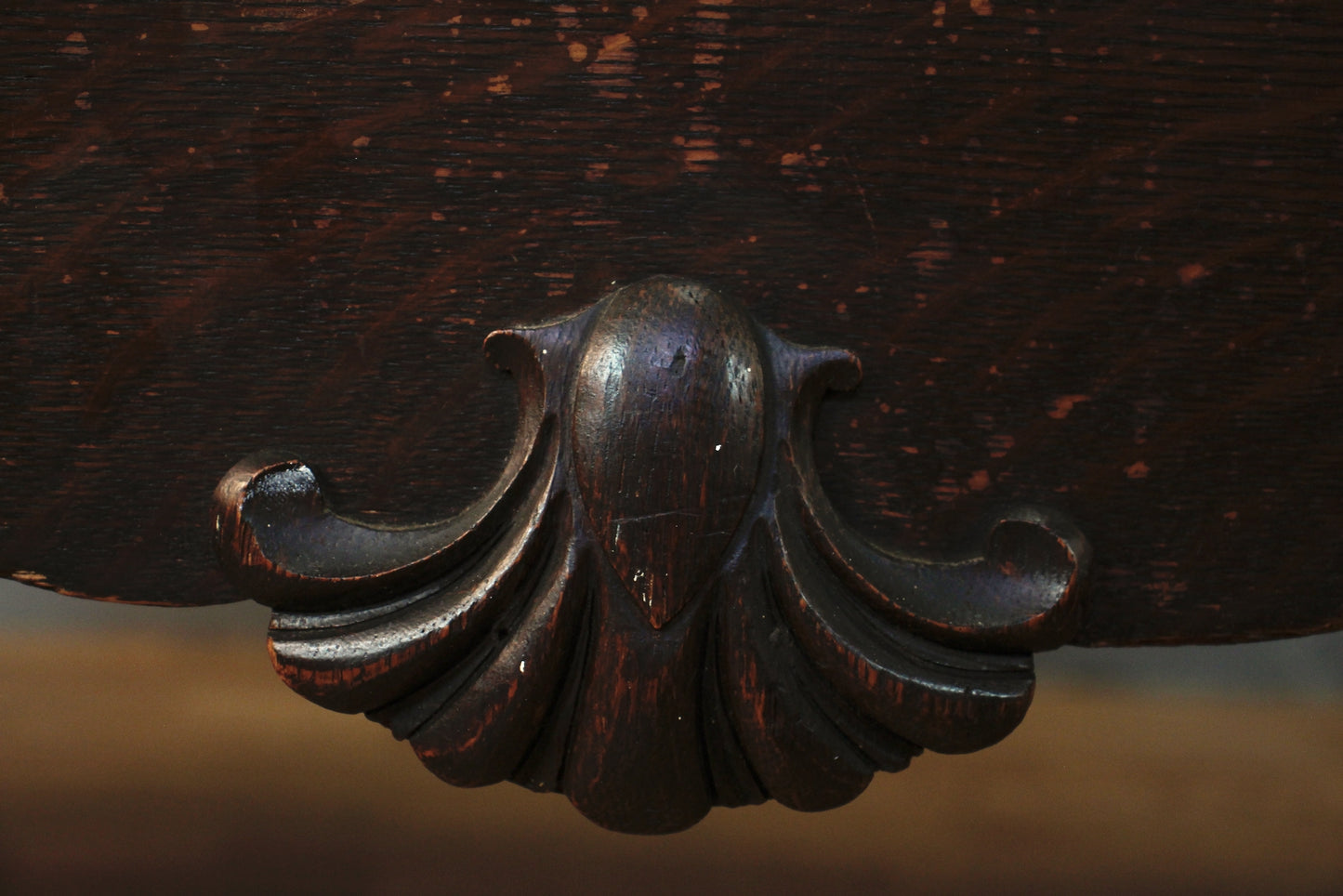 Antique Tiger Oak Mirror-Top Console