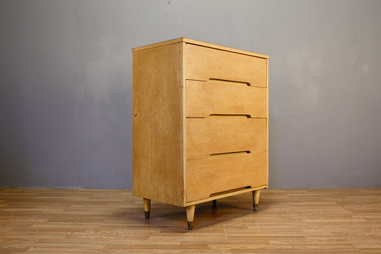 Ash Blonde & Laminate 4-Drawer Dresser