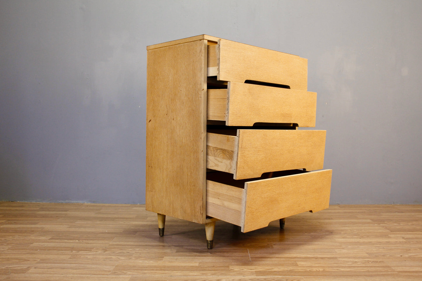 Ash Blonde & Laminate 4-Drawer Dresser