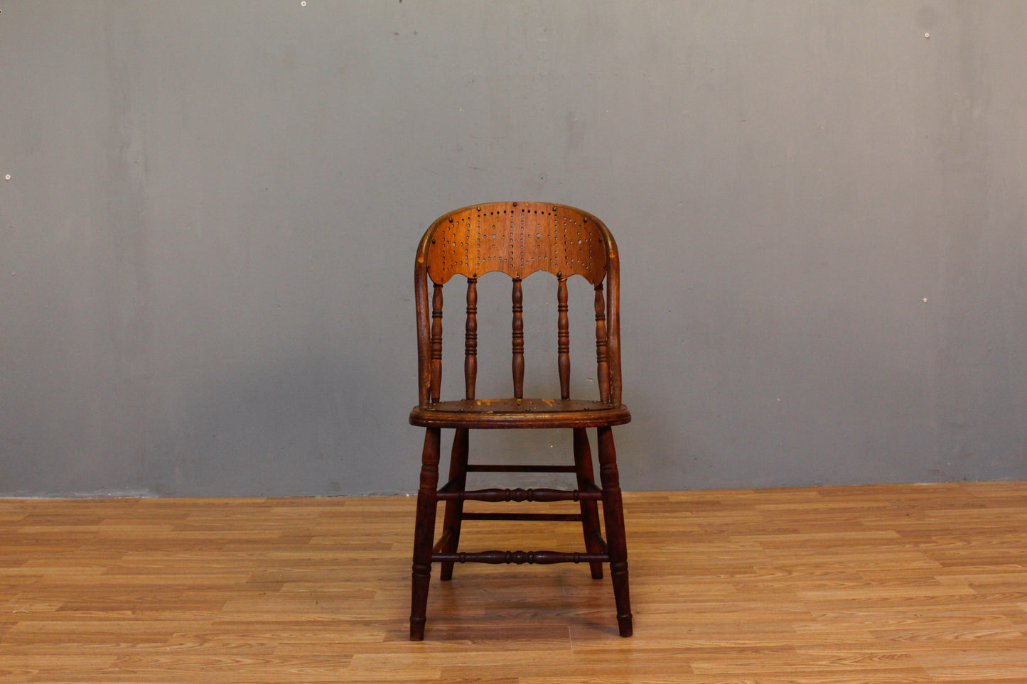 Distressed Antique Eyelet Side Chair