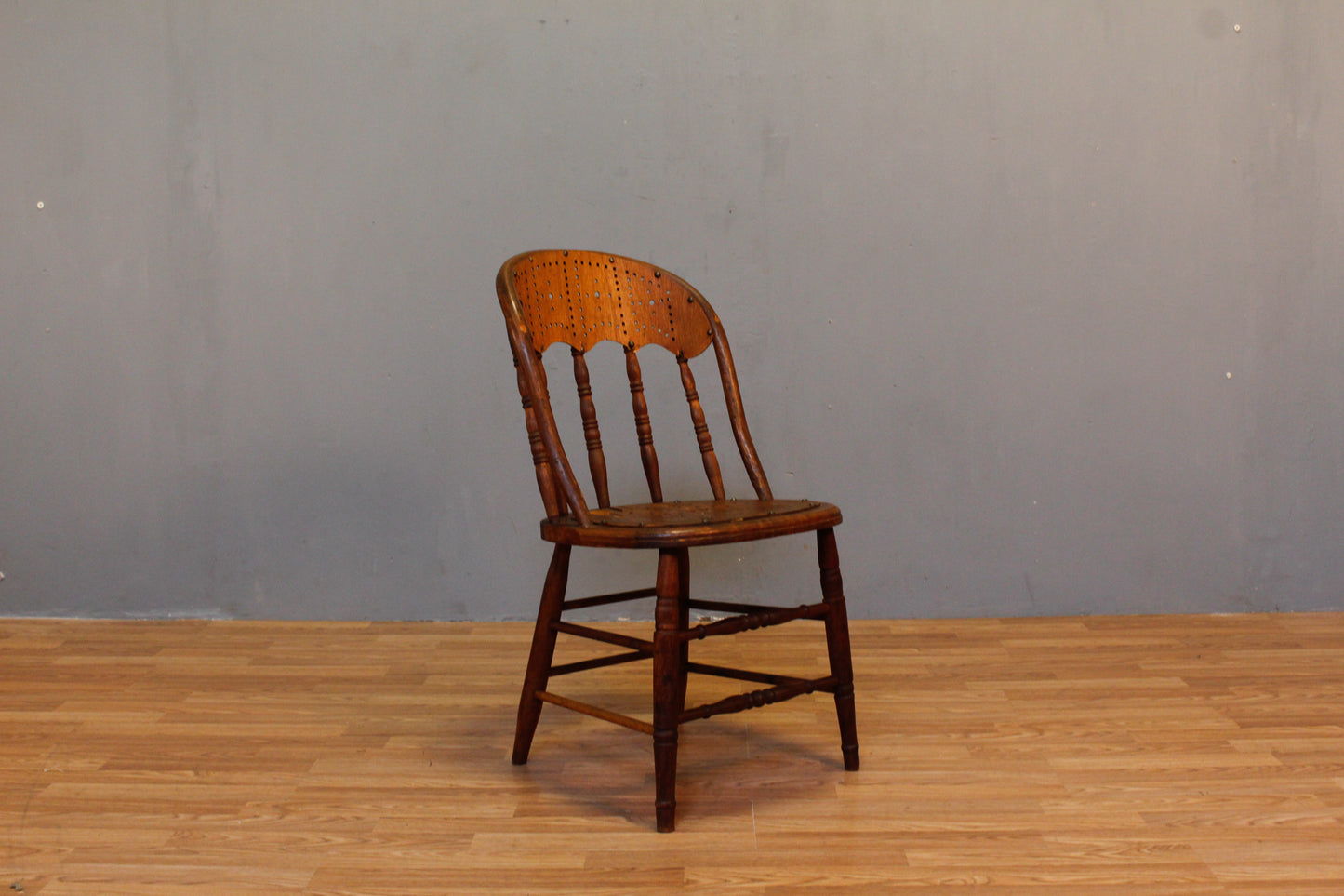 Distressed Antique Eyelet Side Chair