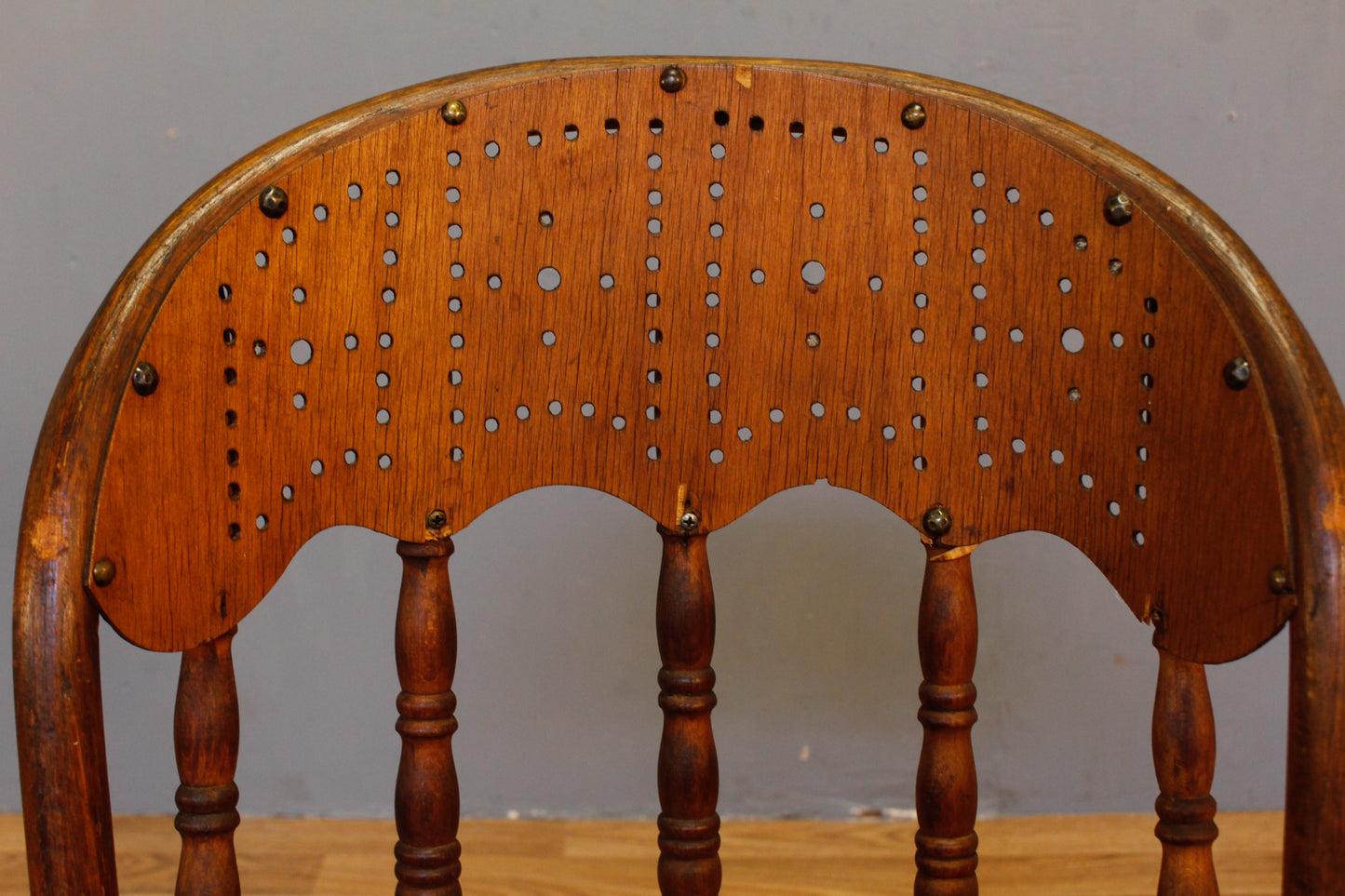 Distressed Antique Eyelet Side Chair