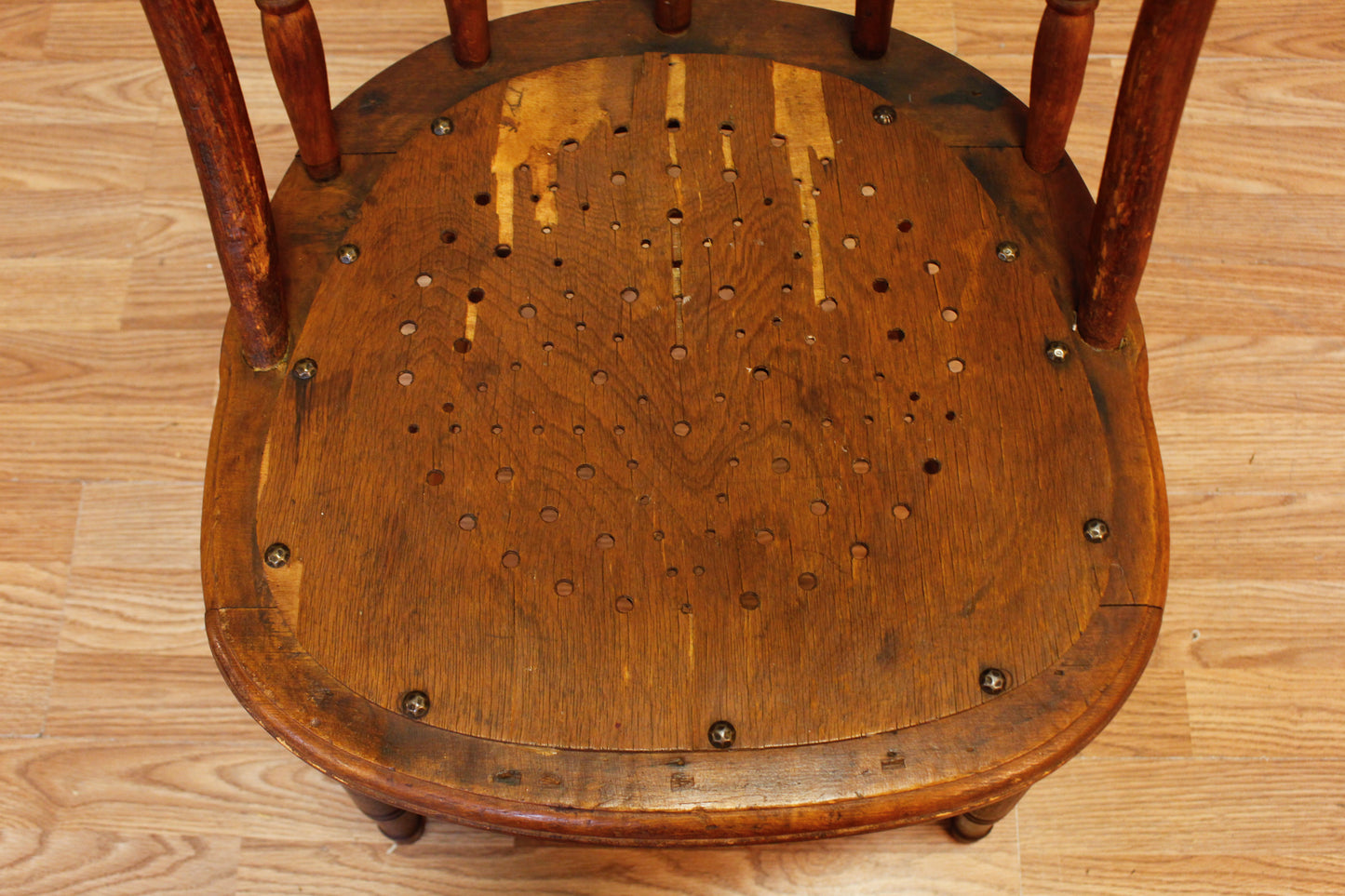 Distressed Antique Eyelet Side Chair