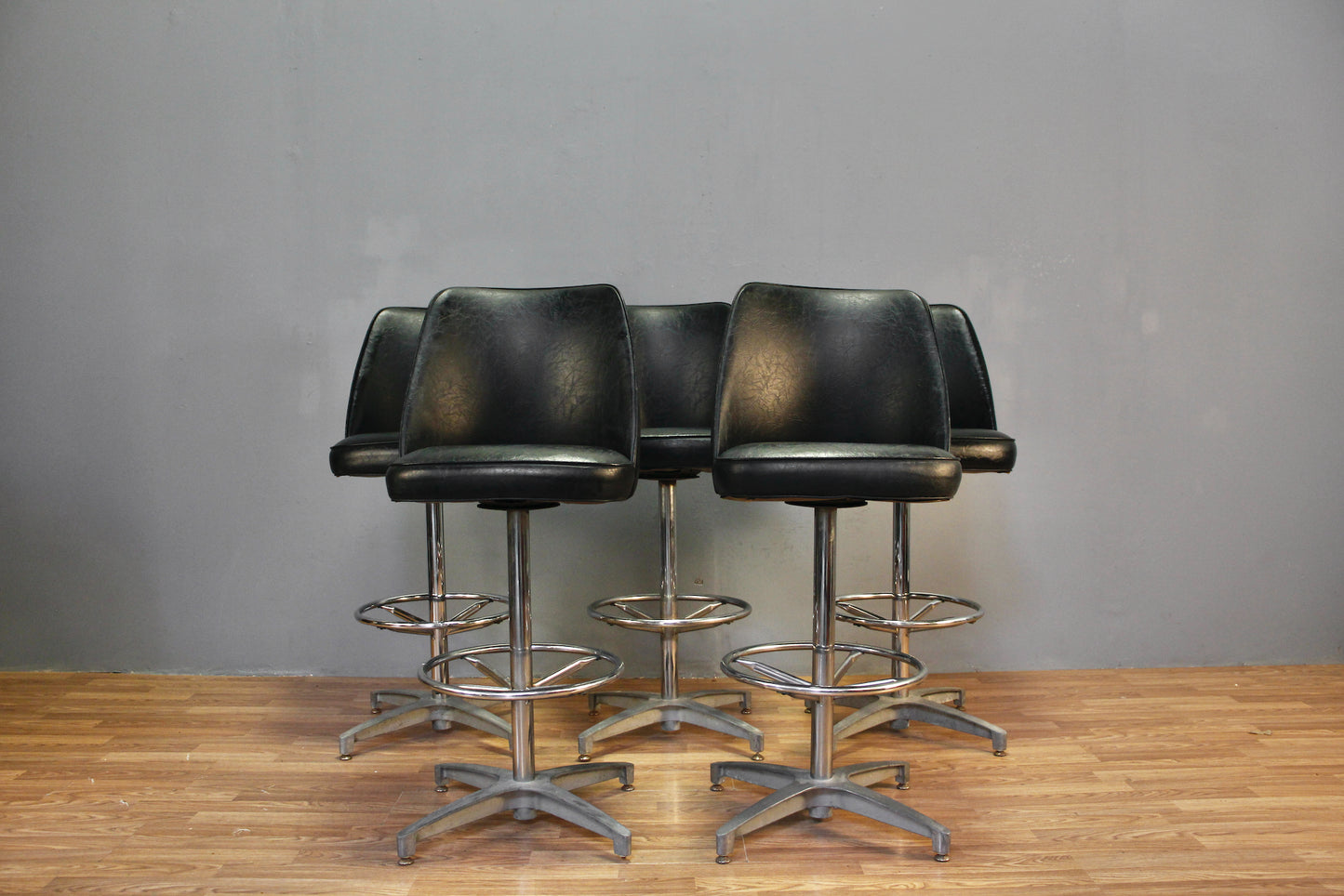 Mod Black & Steel Swivel Bar Stool