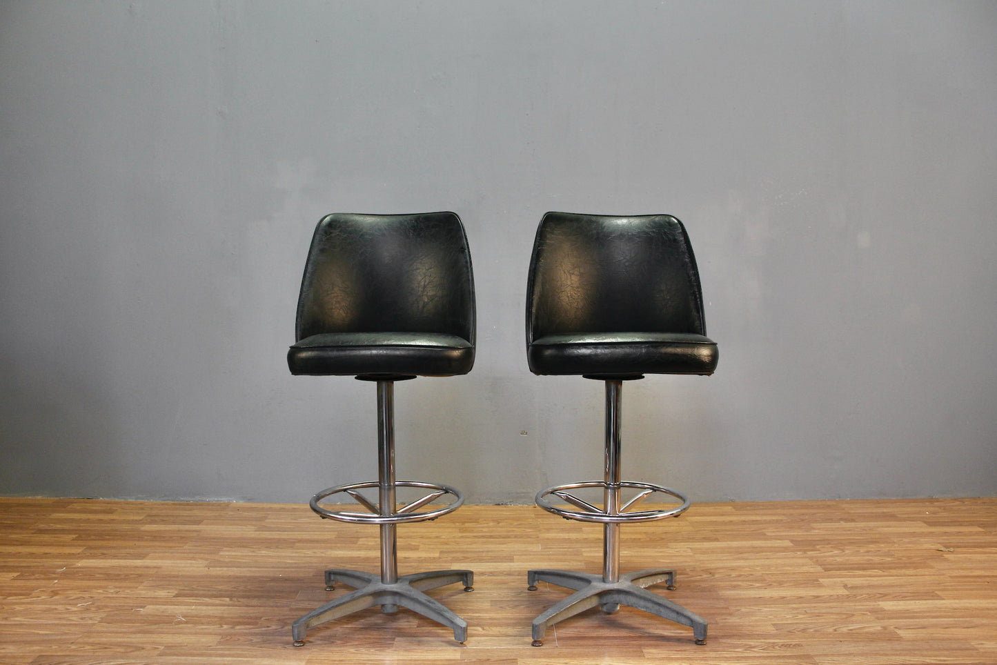 Mod Black & Steel Swivel Bar Stool