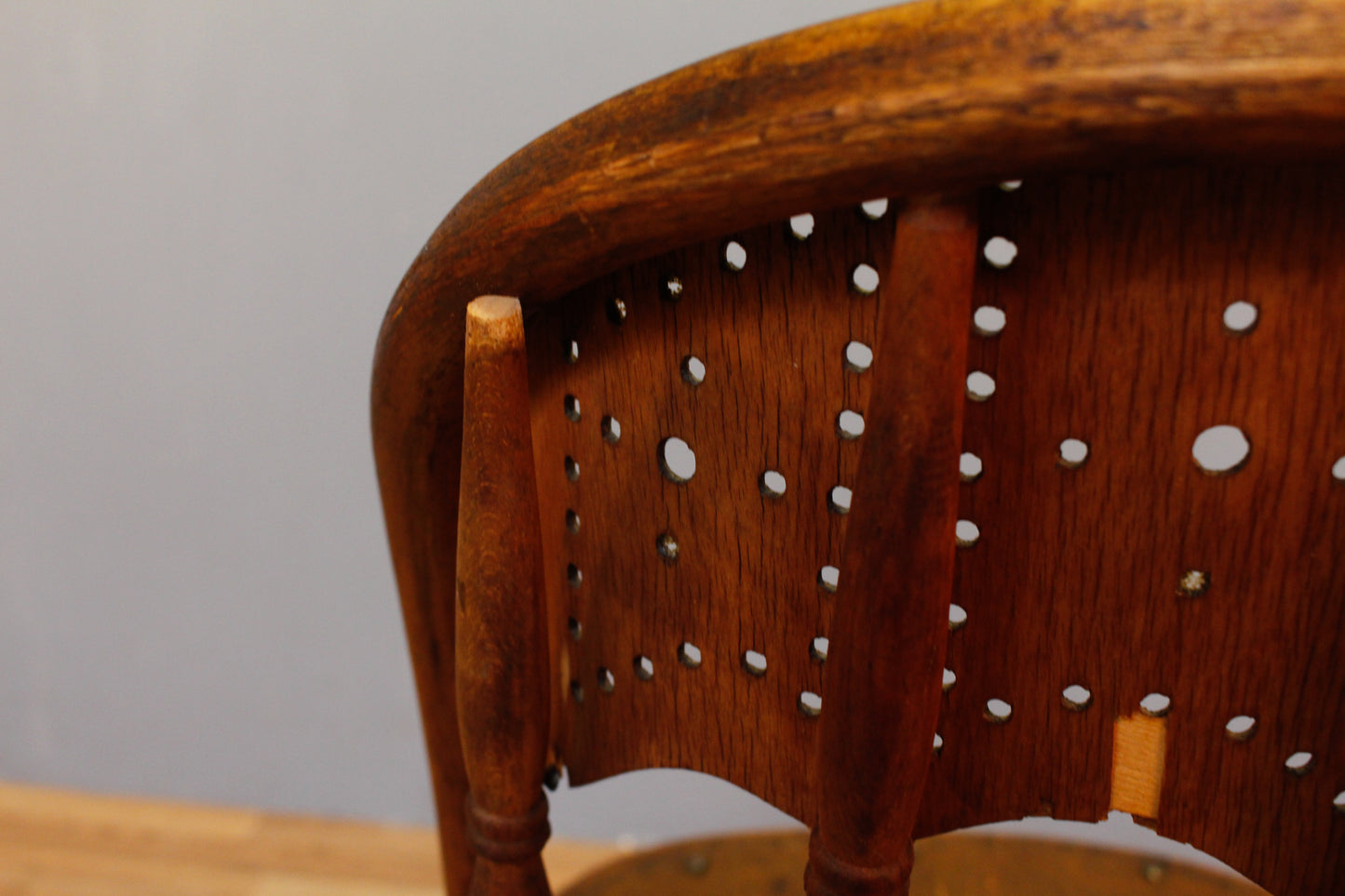 Distressed Antique Eyelet Side Chair