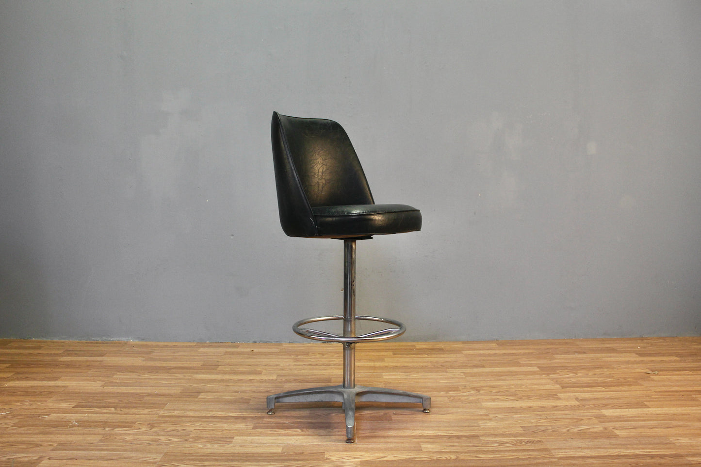 Mod Black & Steel Swivel Bar Stool