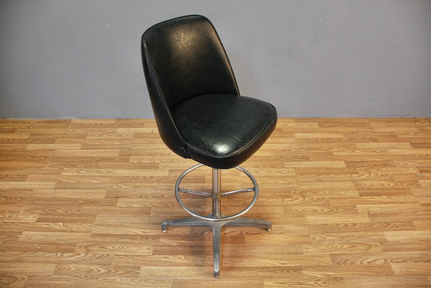 Mod Black & Steel Swivel Bar Stool