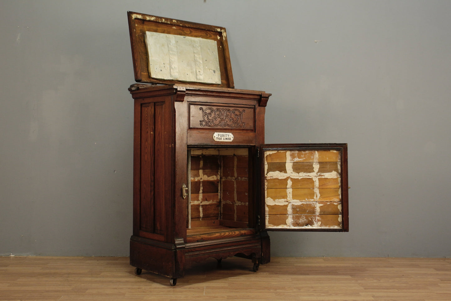 Antique Oak Ice Box - ONLINE ONLY