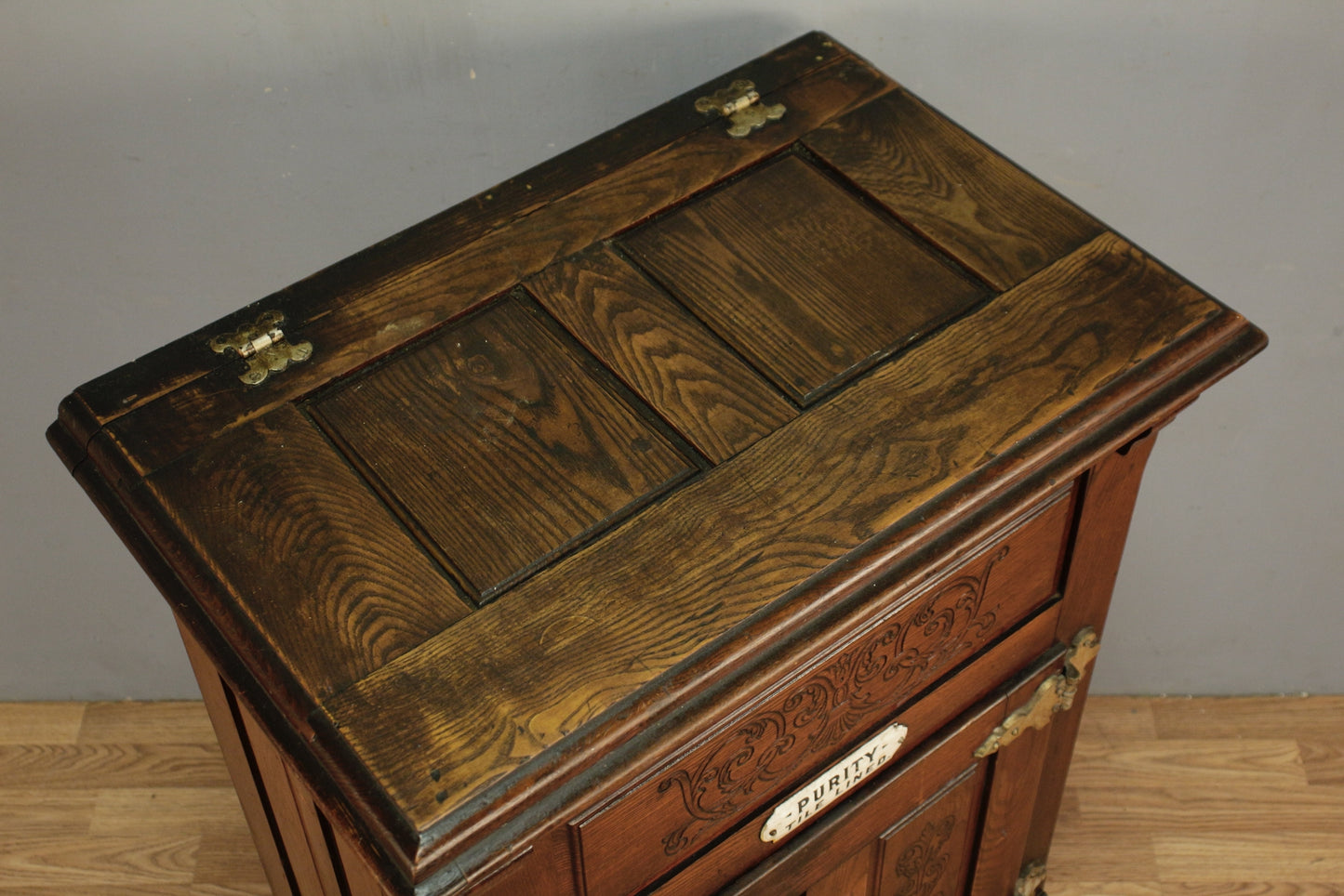 Antique Oak Ice Box - ONLINE ONLY