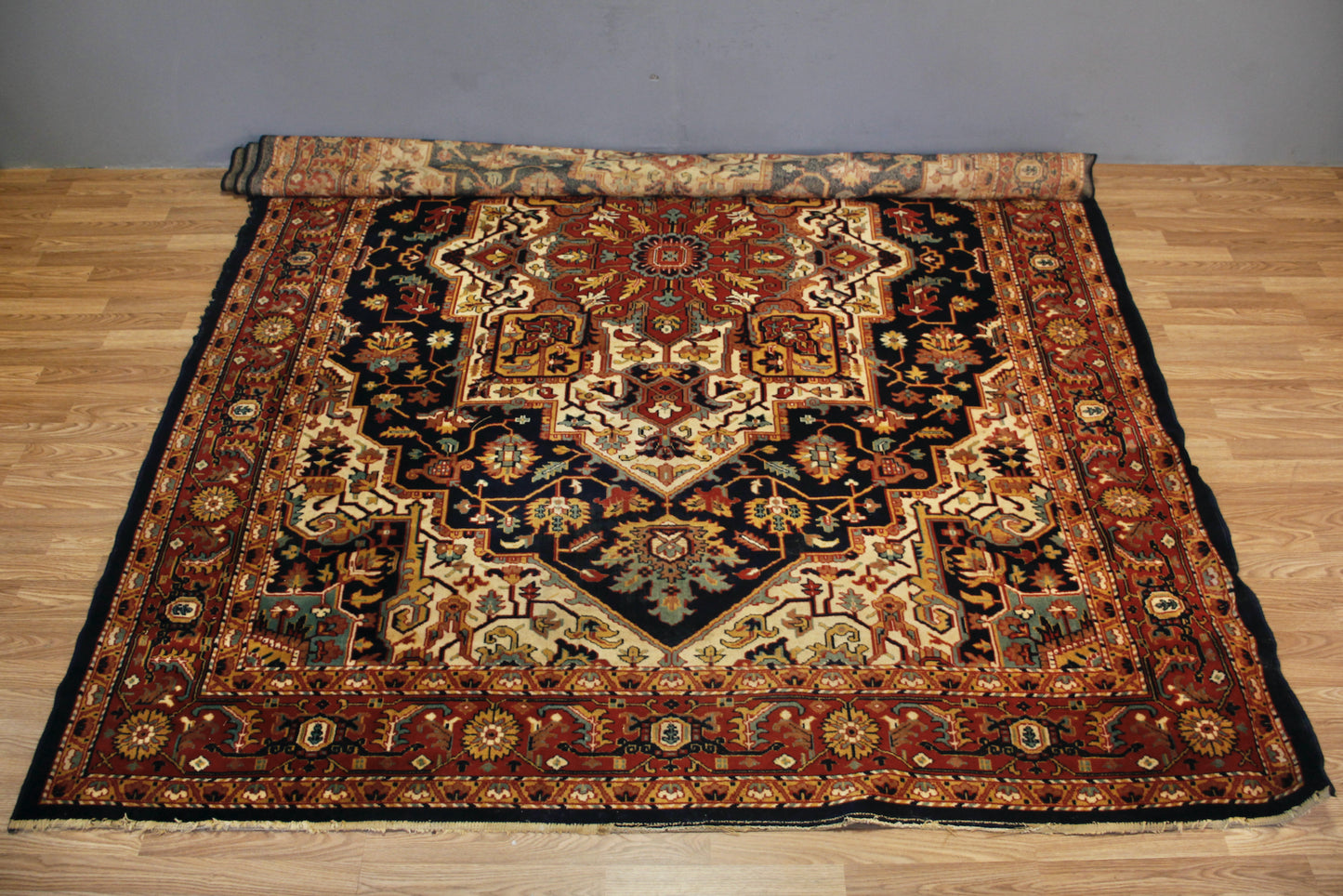 Large Navy & Ruby Area Rug