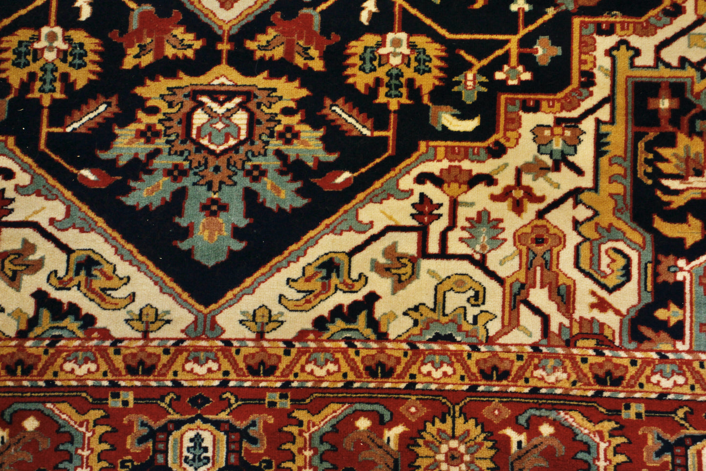 Large Navy & Ruby Area Rug