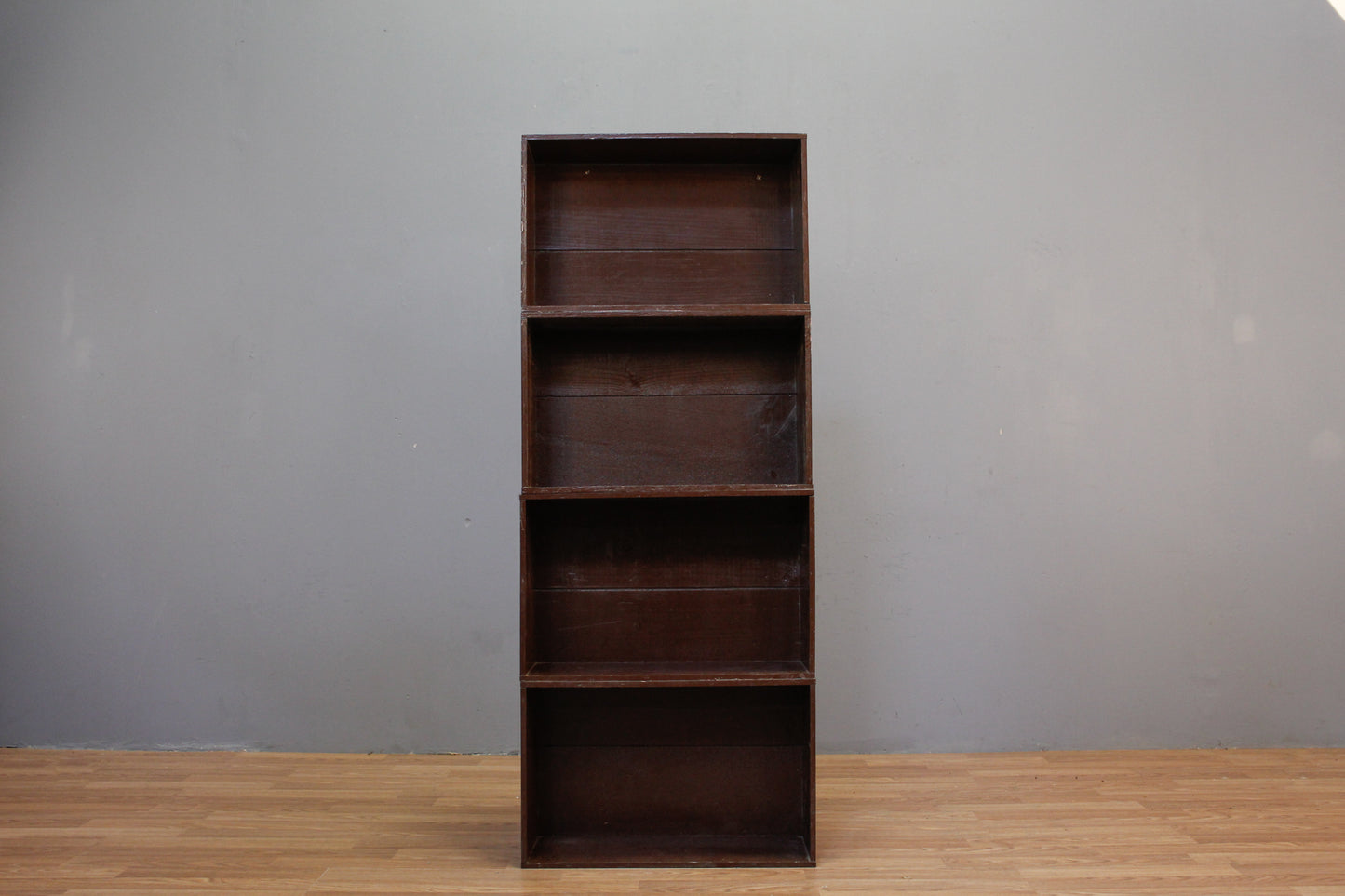 Brown Painted 3-Tier Bookshelf