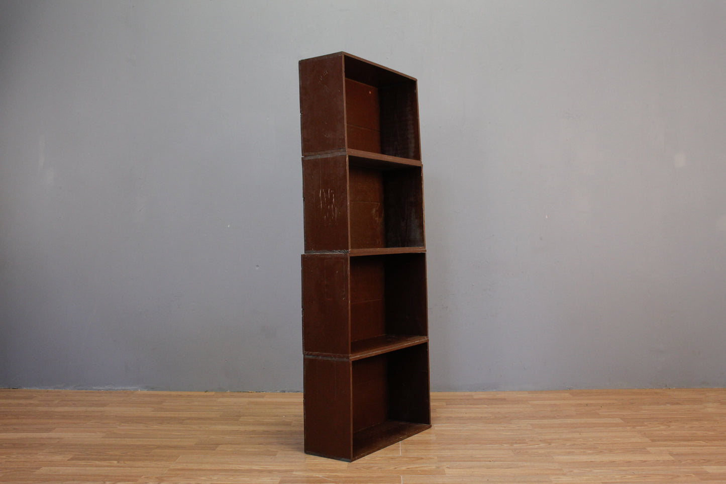 Brown Painted 3-Tier Bookshelf