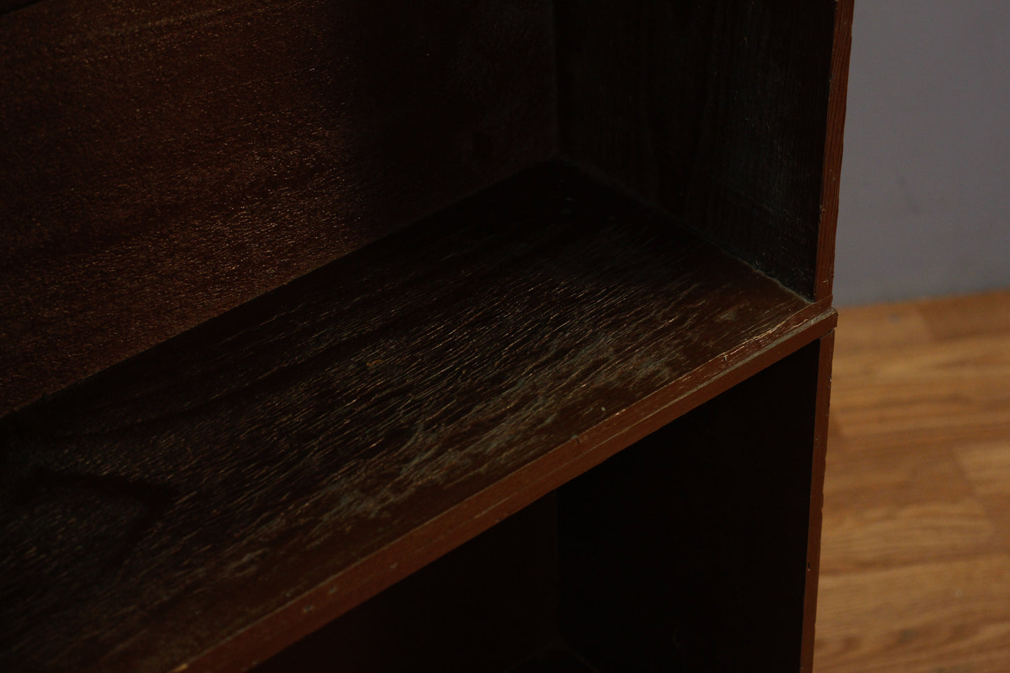 Brown Painted 3-Tier Bookshelf