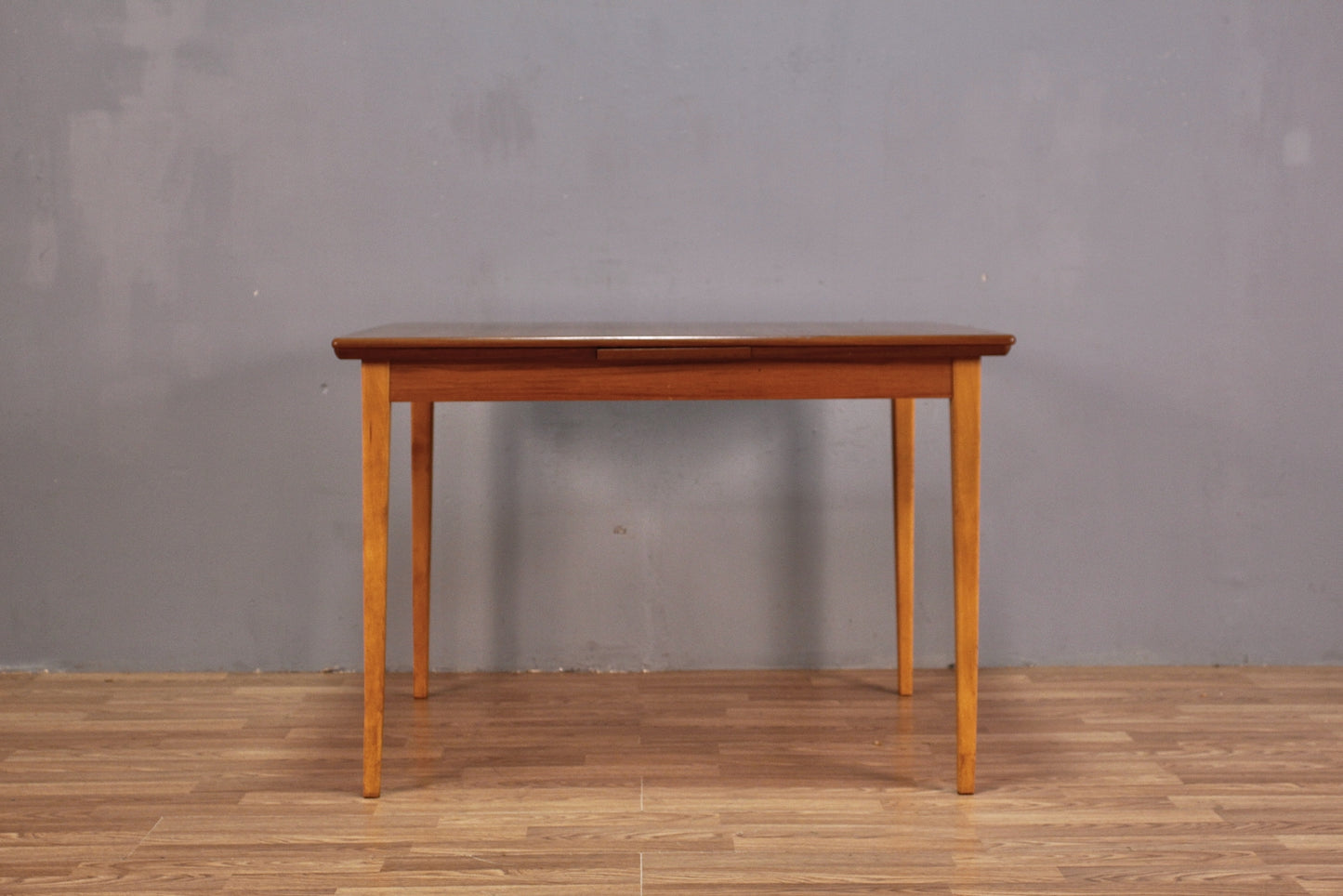 Danish Teak Dining Table with Built-In Leaves