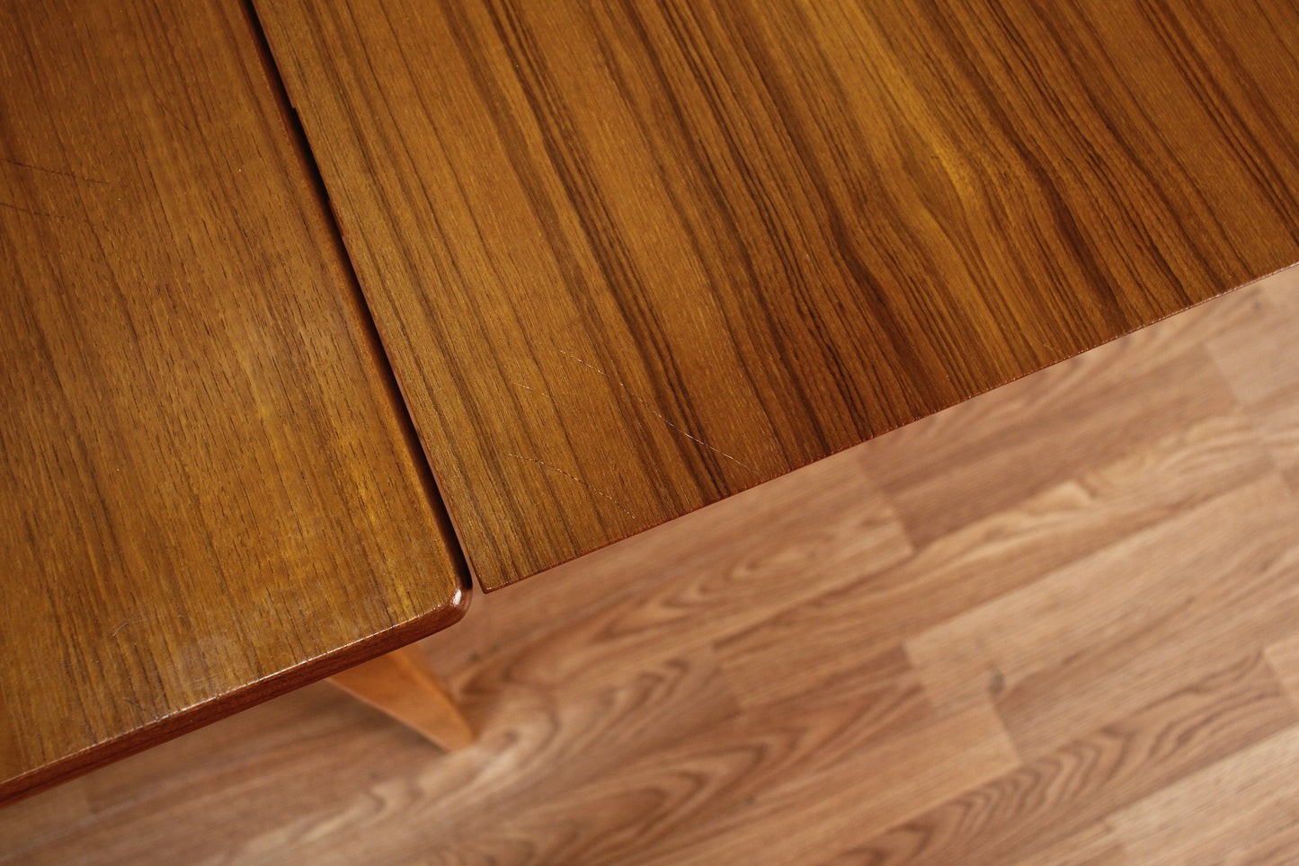 Danish Teak Dining Table with Built-In Leaves