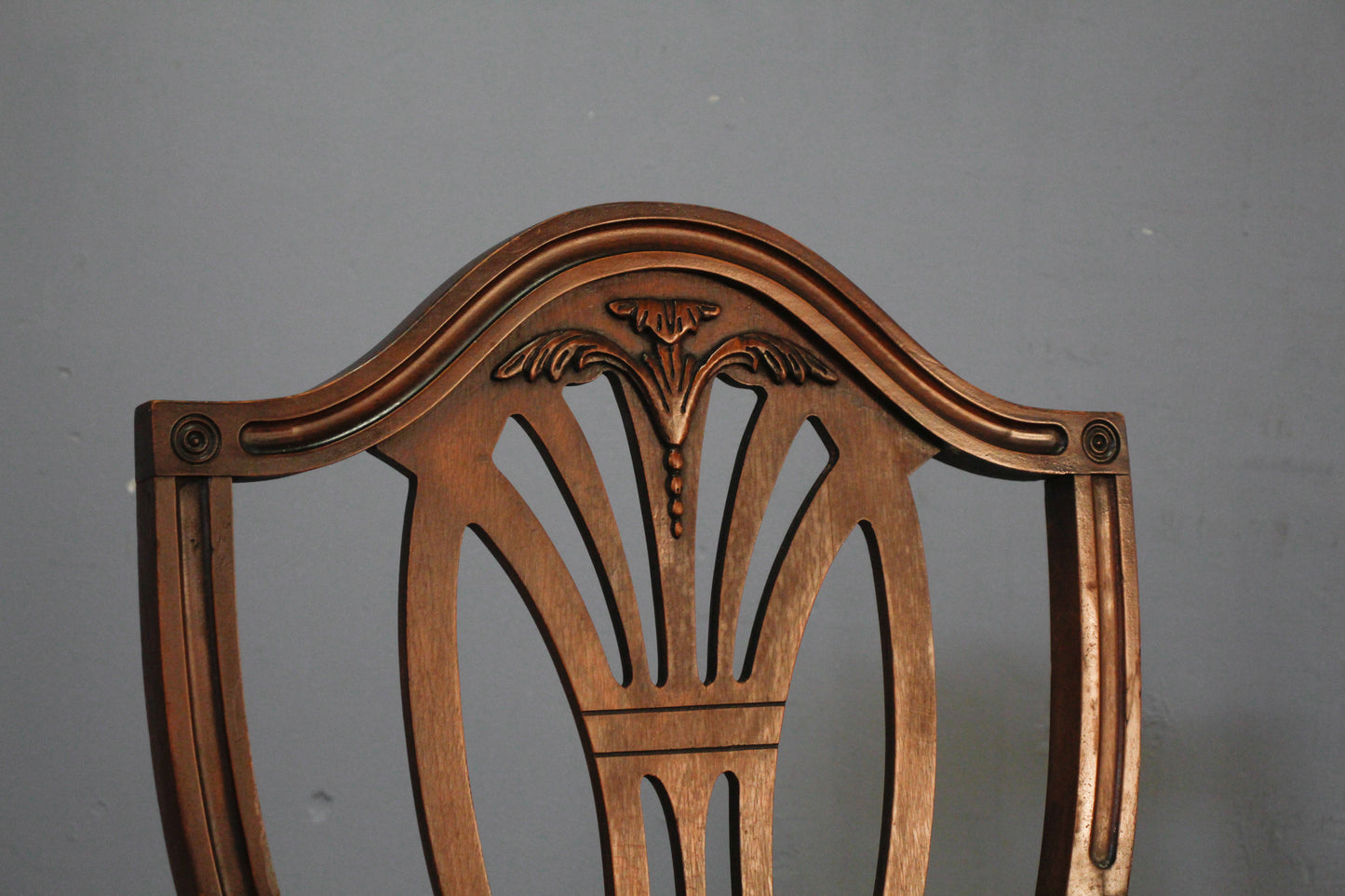 Elegant Dark Wood & Stripe Armchair