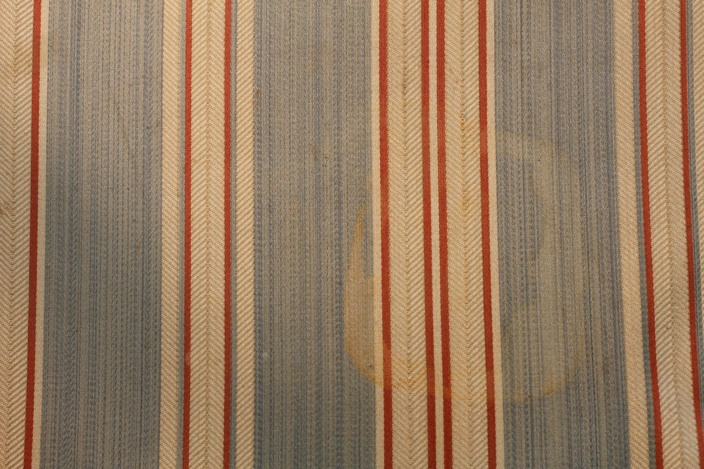 Elegant Dark Wood & Stripe Armchair