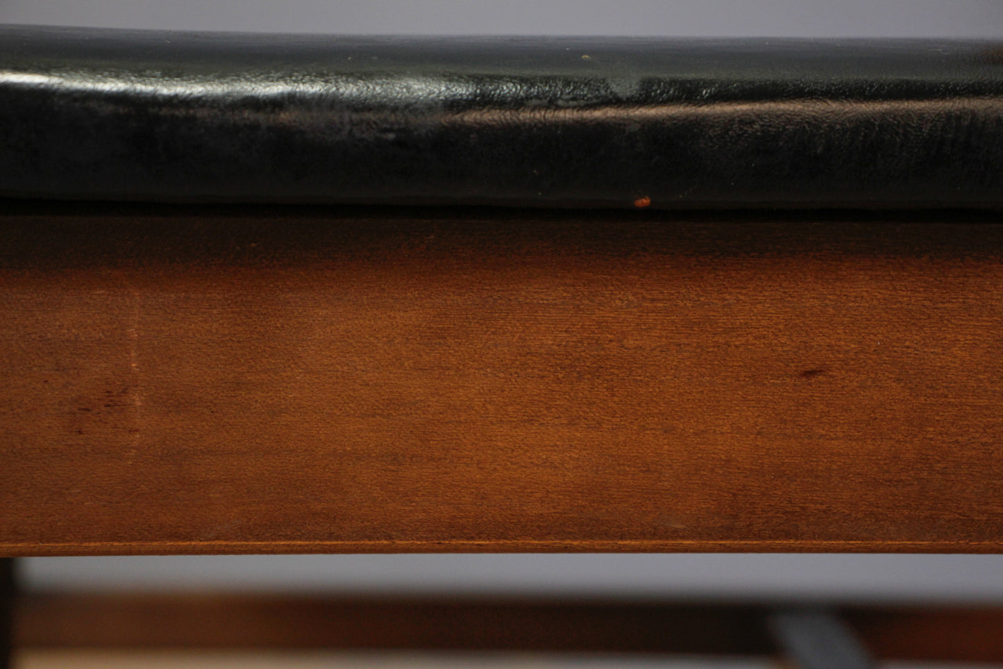 Hooker Walnut & Black Vinyl Side Chair