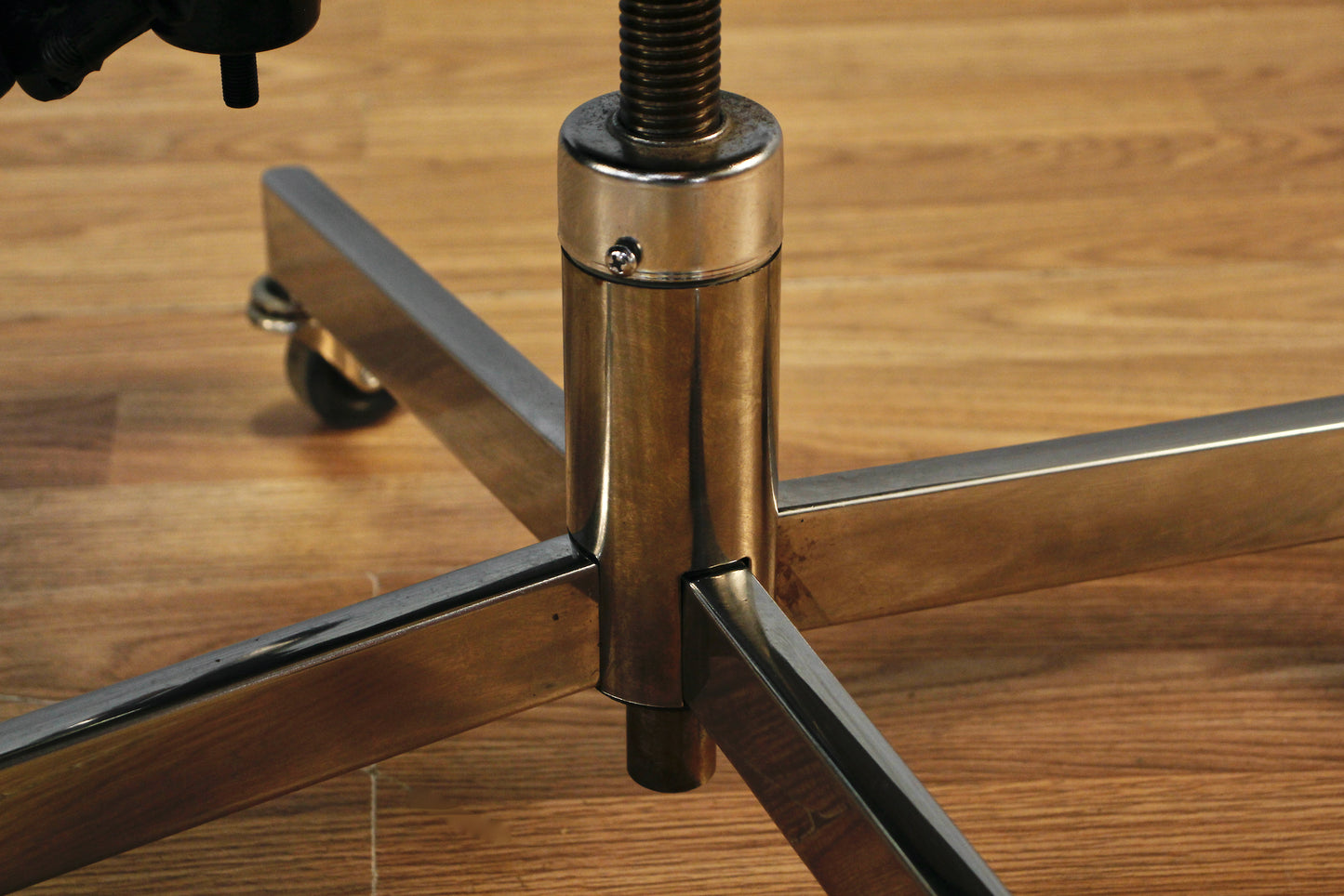 Industrial Black Vinyl & Chrome Desk Chair - ONLINE ONLY