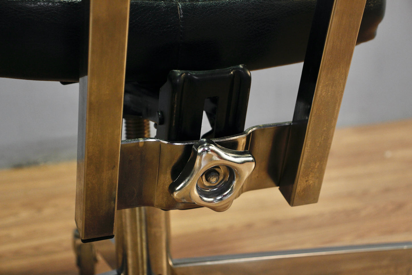 Industrial Black Vinyl & Chrome Desk Chair - ONLINE ONLY