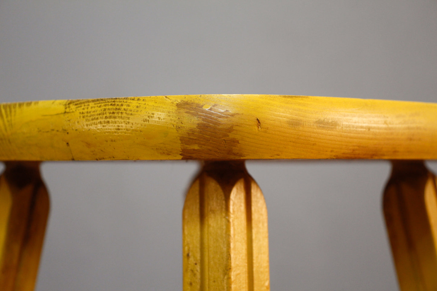 Rustic Mustard Wooden Stool