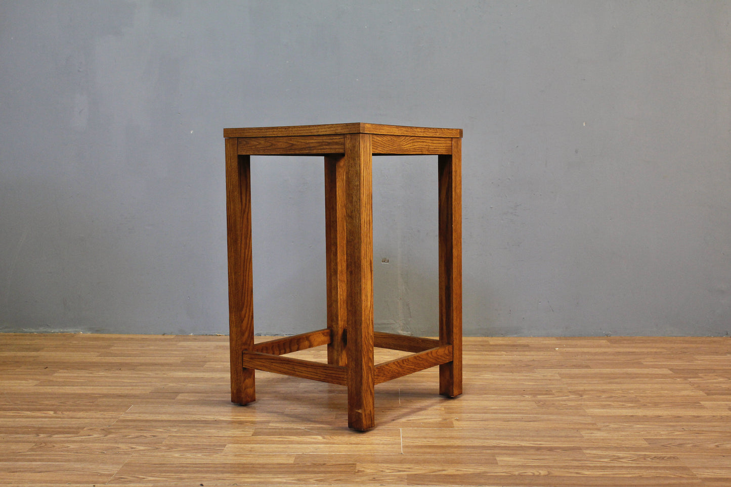 Tall Slim Oak & Laminate End Table