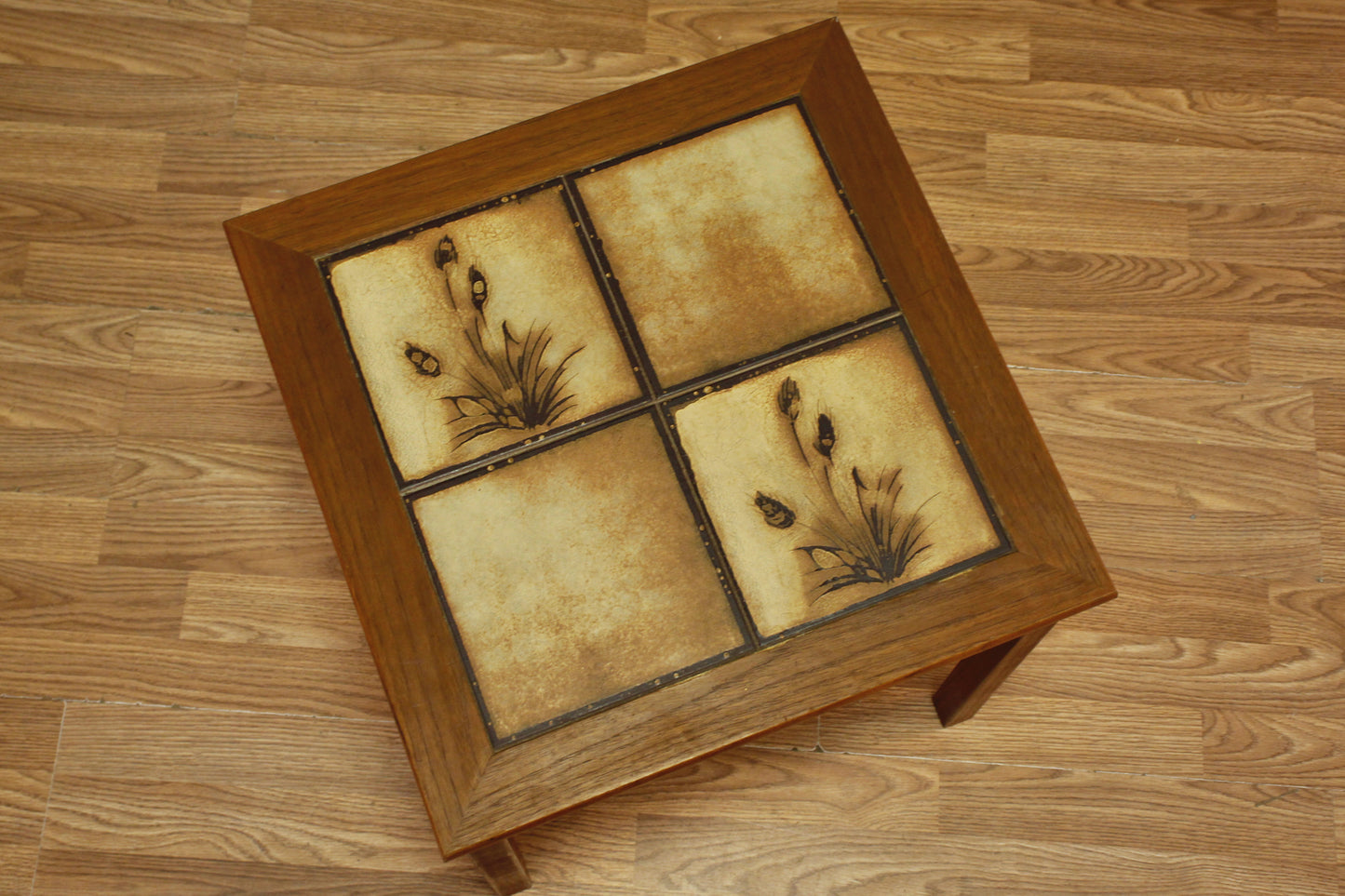 Danish Teak Tile-Top Side Table