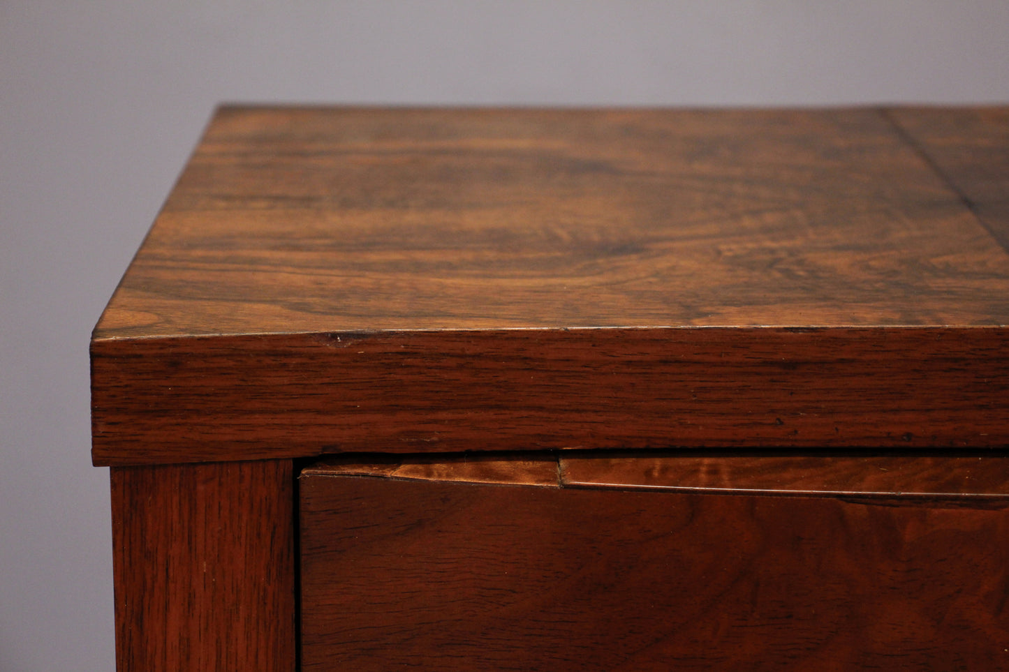 Art Deco Burl 2-Drawer Nightstand