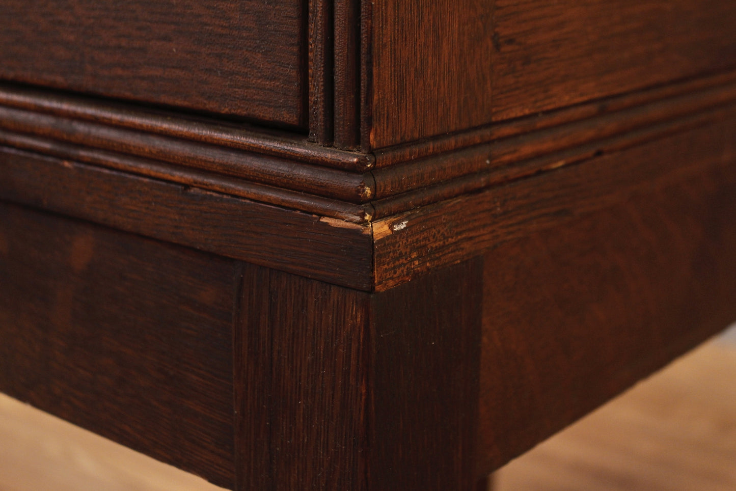 Antique Oak Step-Back File Cabinet