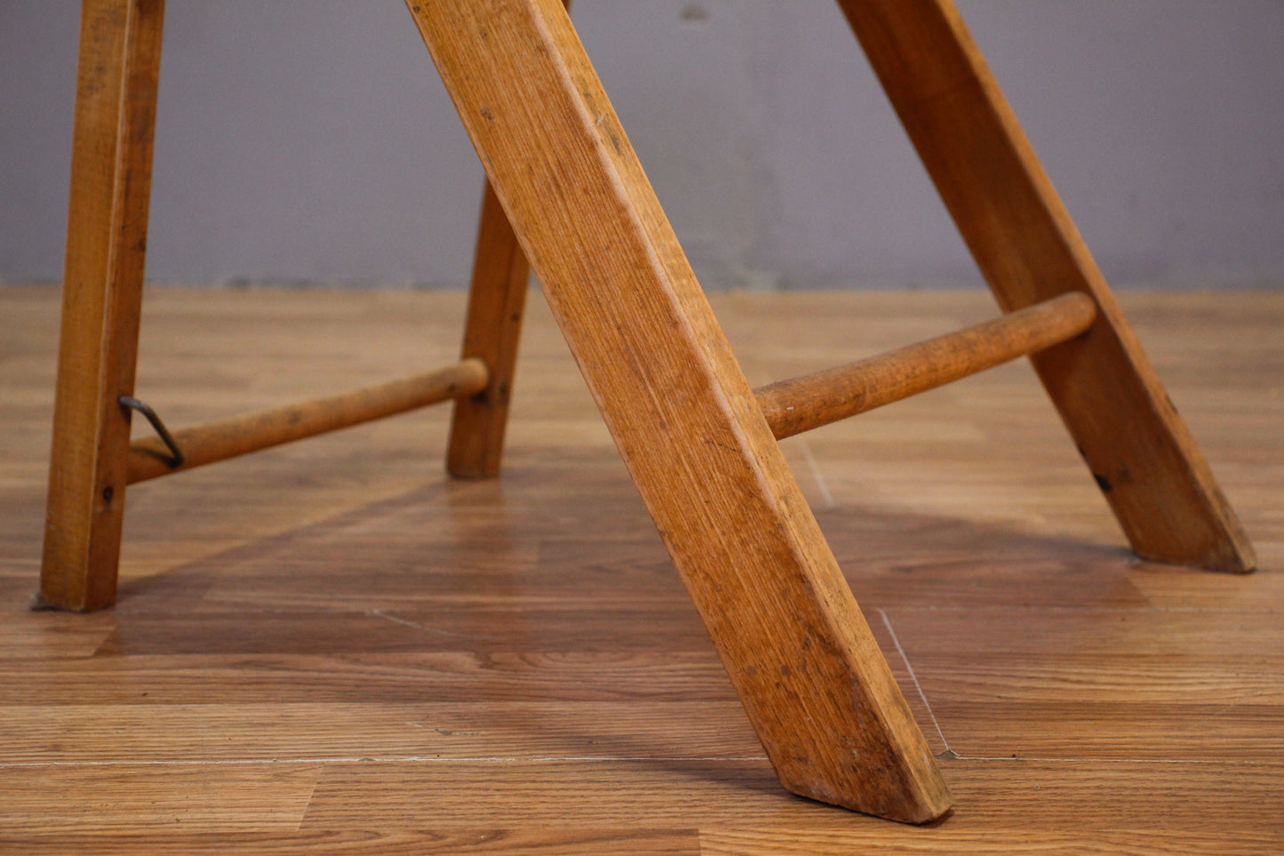 Weathered Slatted Folding Chair