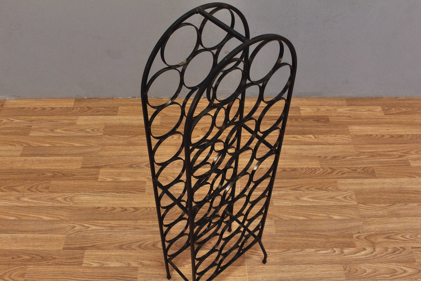 Slim Standing Iron Wine Rack