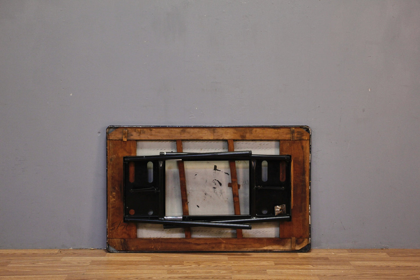 Black & Fawn Enamel-Top Table