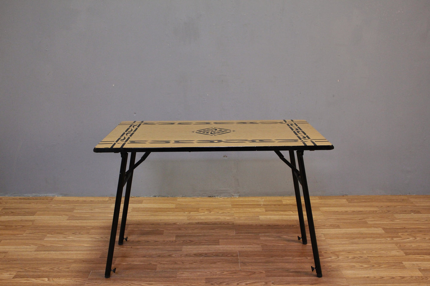 Black & Fawn Enamel-Top Table