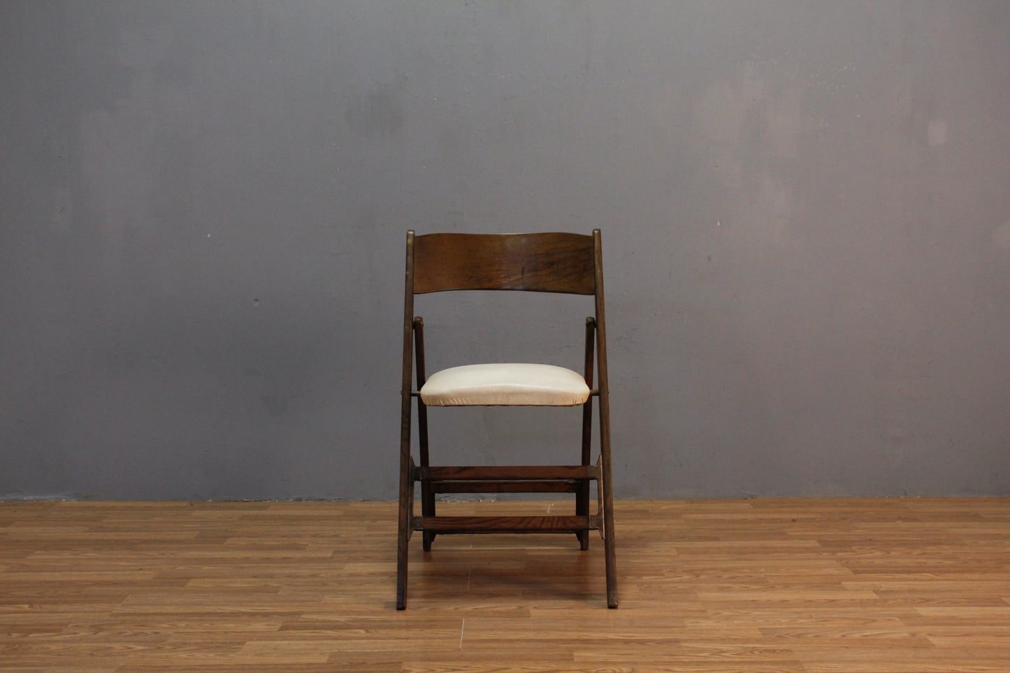 Walnut & White Folding Chair