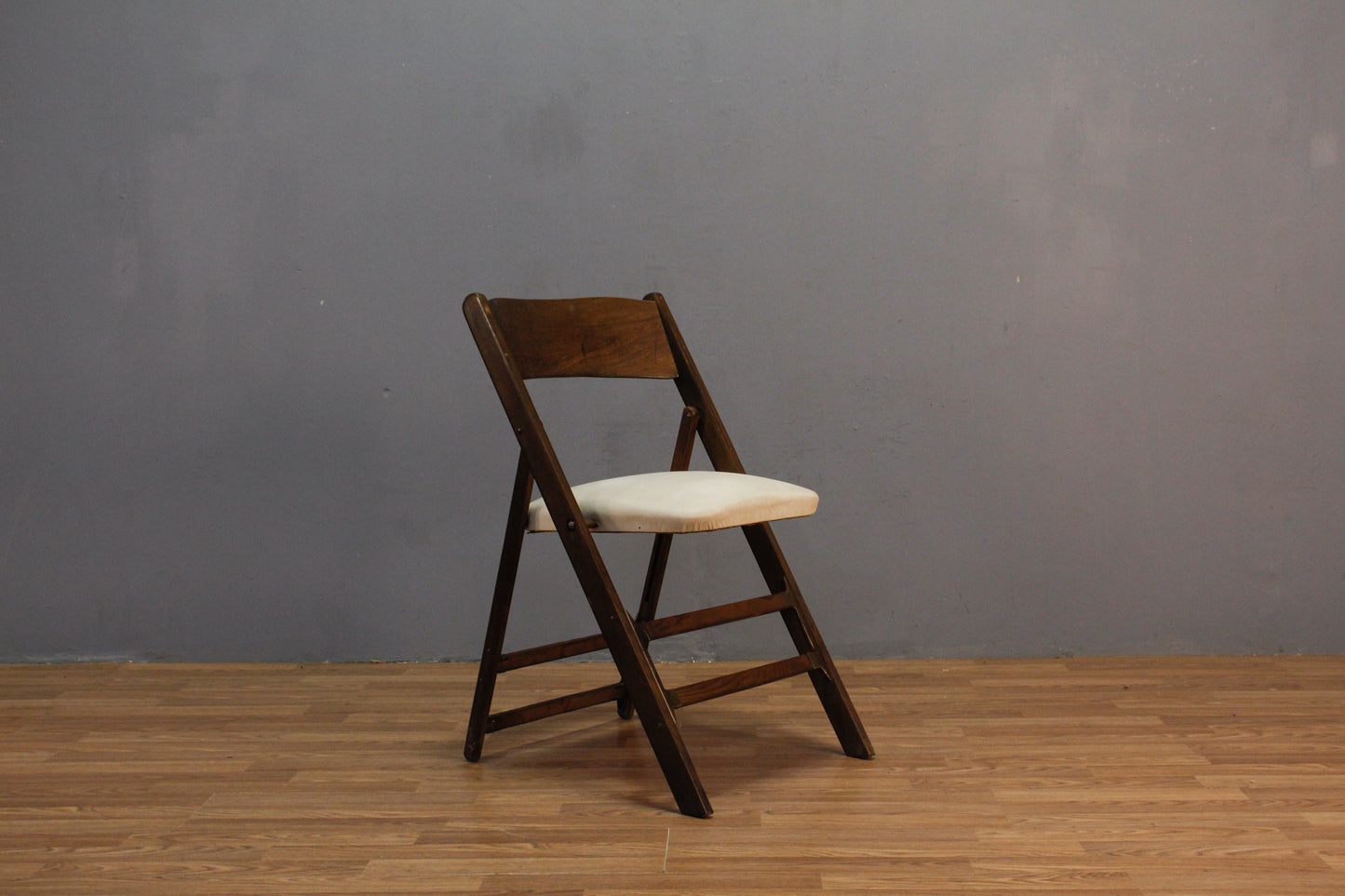 Walnut & White Folding Chair