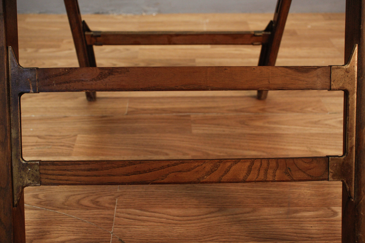 Walnut & White Folding Chair