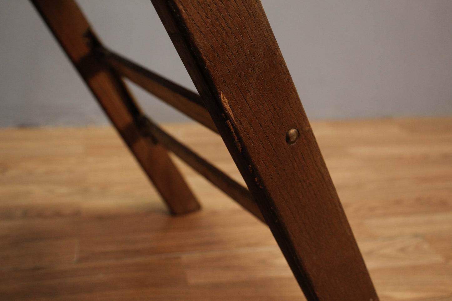 Walnut & White Folding Chair