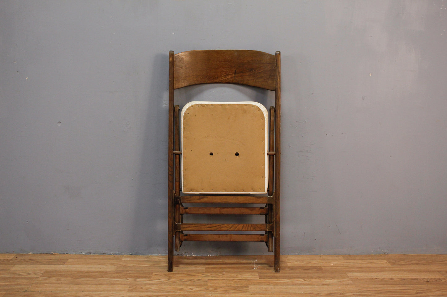 Walnut & White Folding Chair